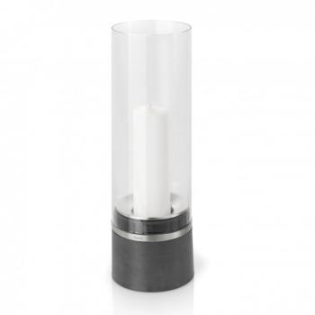Piedra - Photophore - noir/acier inoxydable/verre