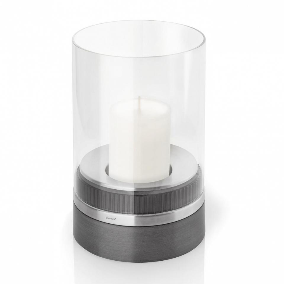Piedra - Photophore - noir/acier inoxydable/verre