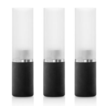 Faro - Lot de 3 photophores - anthracite/polystone
