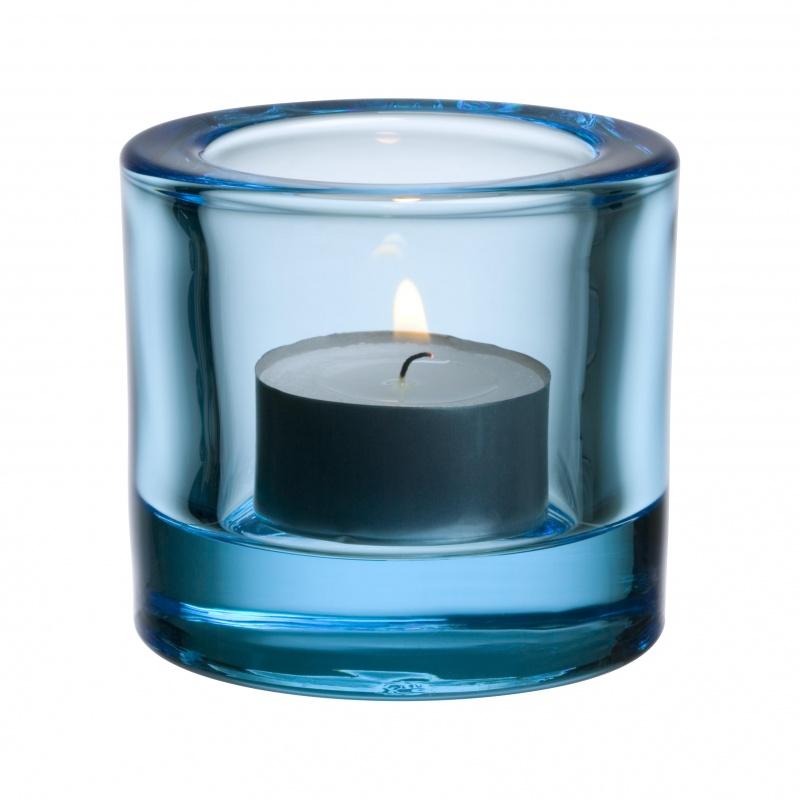 Kivi - Bougeoir photophore 60mm - bleu clair transparent Kivi - Bougeoir photophore