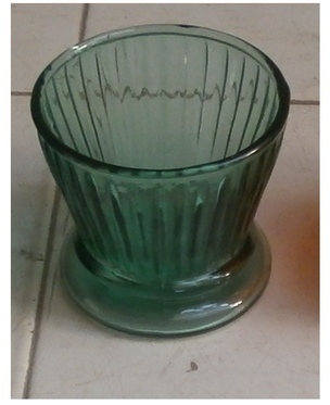Photophore coloris menthe 7x7,5 cm