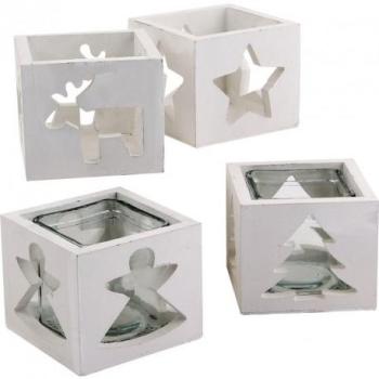 Photophore en bois et verre