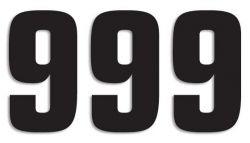 NUMERO DE COURSE 9 NOIR 160X75mm LOT DE 3