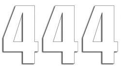 NUMERO DE COURSE 4 BLANC 160X75mm LOT DE 3