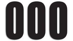 NUMERO DE COURSE 0 NOIR 130X75mm LOT DE 3