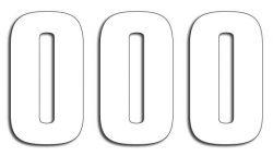 NUMERO DE COURSE 0 BLANC 160X75mm LOT DE 3
