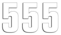 NUMERO DE COURSE 5 BLANC 160X75mm LOT DE 3