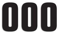 NUMERO DE COURSE 0 NOIR 160X75mm LOT DE 3