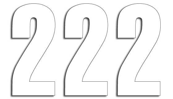 NUMERO DE COURSE 2 BLANC 130X75mm LOT DE 3