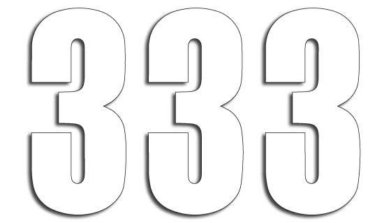 NUMERO DE COURSE 3 BLANC 130X75mm LOT DE 3