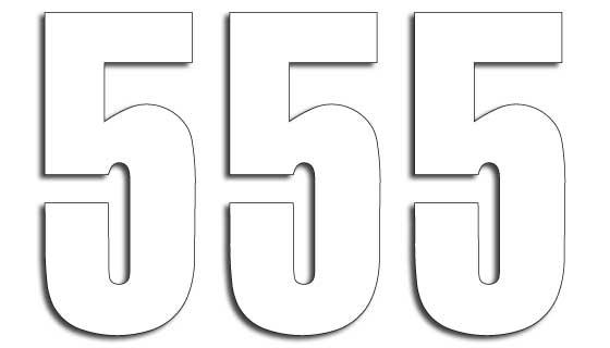 NUMERO DE COURSE 5 BLANC 130X75mm LOT DE 3