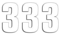 NUMERO DE COURSE 3 BLANC 160X75mm LOT DE 3