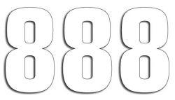 NUMERO DE COURSE 8 BLANC 160X75mm LOT DE 3