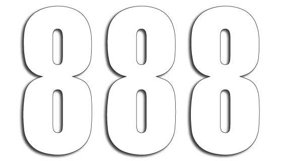 NUMERO DE COURSE 8 BLANC 130X75mm LOT DE 3