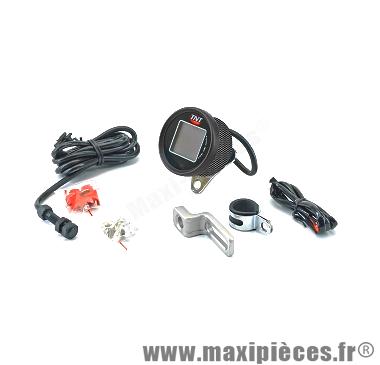Compteur digital rond carbone universel pour moto