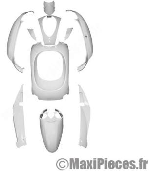 Kit carénage carrosserie blanc pour scooter mio sy