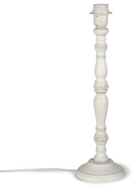 Pied de lampe à poser en bois blanchi H45cm Blanc