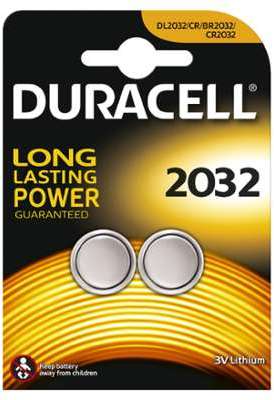 Piles lithium CR2032 3V Duracell - le lot de 2 piles Piles lithium CR2032 3V Duracell