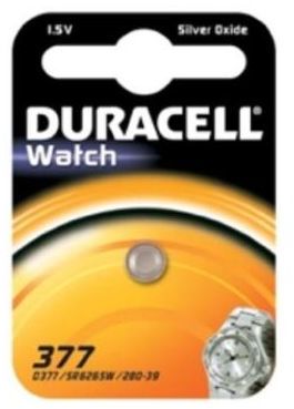 1 pile 377 Duracell - pile SR626sw Oxyde dargent