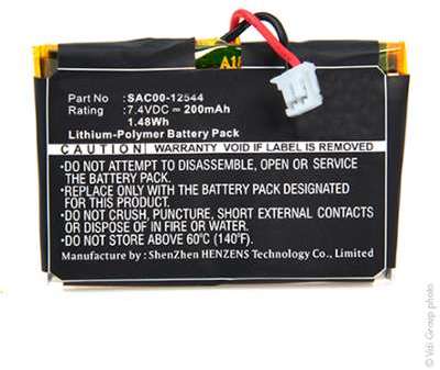 Pile 7,4V 200mAh pour Sportdog SD-1825 Trainer Rec