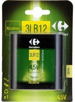 Pile 3LR12 alcaline 4 5V Carrefour - la pile Pile 3LR12 alcaline 4 5V Carrefour