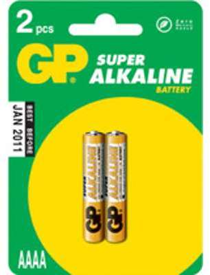 Piles LR61 - AAAA - ALCALINE par 2 - 1.5V - GP