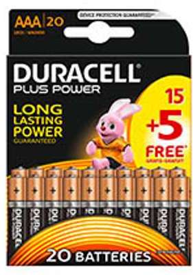 Blister de 15 piles + 5 piles offertes LR03 Durace