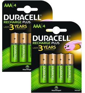 Duracell AAA 750mAh Rechargeable - Pack de 8 (BUN0