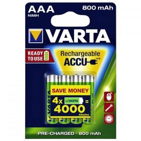 Varta Accu NiMH rechargeable, AAA, HR03, 800 mAh,