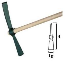 LEBORGNE - Pioche hache douille ronde 2kg sans man