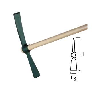 LEBORGNE - Pioche hache douille ronde 2kg sans man