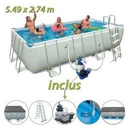 Piscine tubulaire Intex 549 x 274 x 132 cm rectangulaire Piscine tubulaire Intex 549