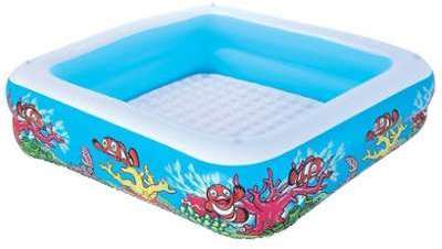 Piscine enfant gonflable avec pare soleil 147x147x