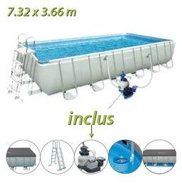 Piscine tubulaire Intex 732 x 366 x 132 cm rectangulaire Piscine tubulaire Intex 732