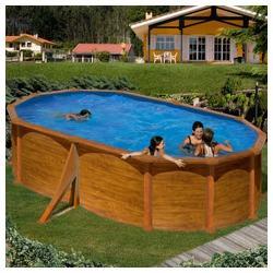 Kit piscine hors-sol Maldivas acier aspect bois ov