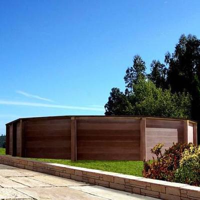 Piscine en béton aspect bois 6,35x4,72x1,28m NATUR