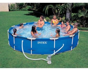 Piscine tubulaire ronde + filtre D366x76cm METAL F