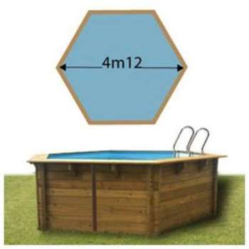 Piscine bois Woodfirst Original hexagonale Ø 412 x
