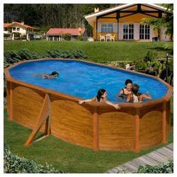 Kit piscine hors-sol Mauritius acier aspect bois o
