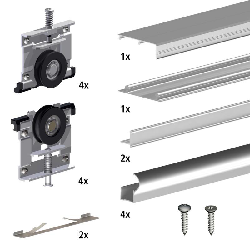Kit SLIDUP 210 aluminium anodisé naturel pour 2 p