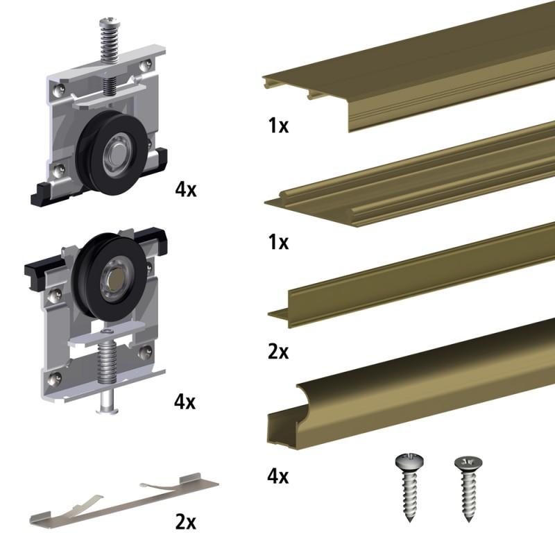Kit SLIDUP 210 aluminium anodisé bronze pour 2 po