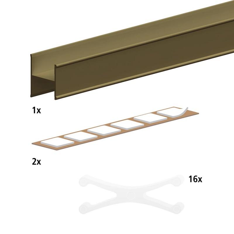 Kit profil en H pour porte 16 mm - L 1800 mm - bro
