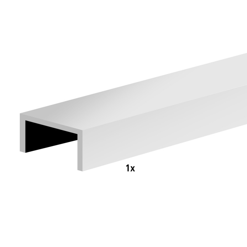 Profil en U pour porte 16 mm - L 3000 mm - argent