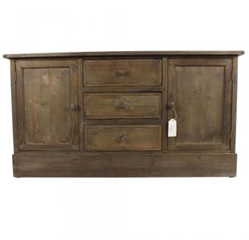 MEUBLE BAS RANGEMENT BOIS 3 TIROIRS 119x38x64 5cm MEUBLE BAS RANGEMENT BOIS
