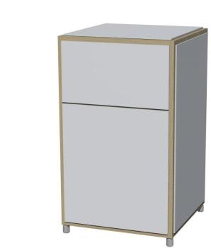 ADD H3 - Cabinet - blanc mélamine chêne craie 43 7x43 ADD H3 - Cabinet - blanc mélamine