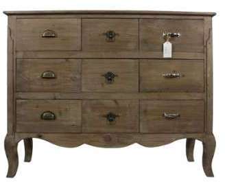MEUBLE BAS RANGEMENT BOIS 9 TIROIRS NU 121x40x94cm MEUBLE BAS RANGEMENT BOIS