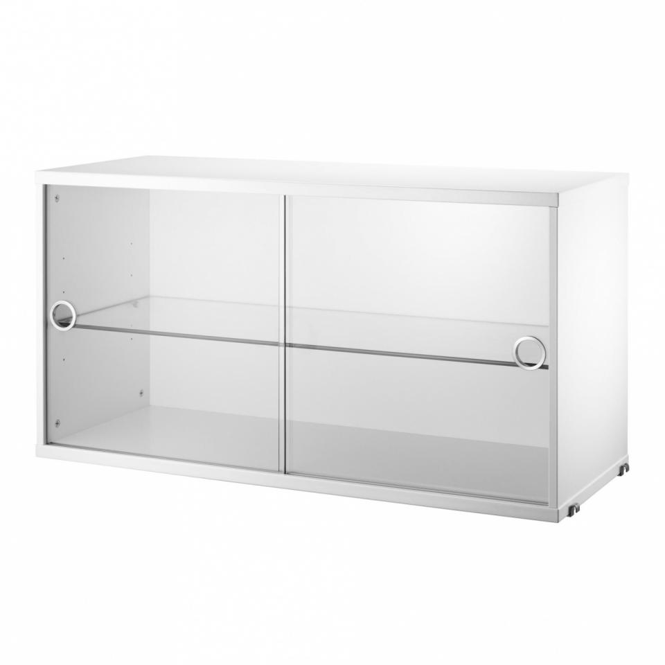 String - Vitrine avec portes coulissantes - blanc/