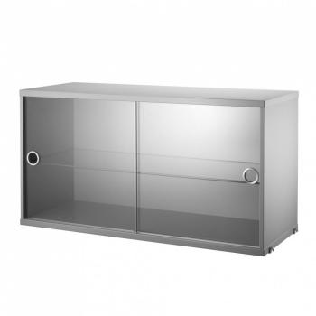 String système - Vitrine - gris laqué PxHxP 78x42x30cm String système - Vitrine -