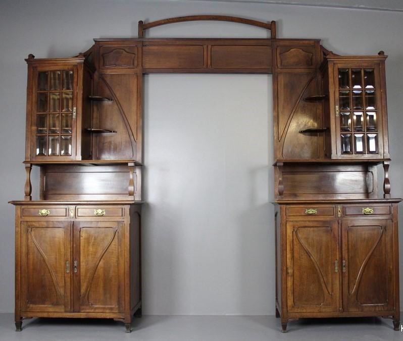 Contour de Porte Art Nouveau en Noyer
