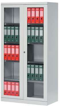 Armoire avec portes vitrées industrielle 4 niveaux Armoire avec portes vitrées